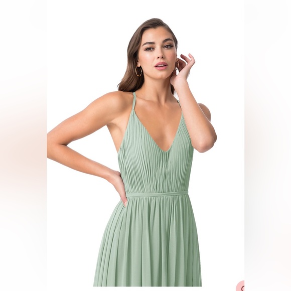 AZAZIE BLYTHE
A-Line Pleated Chiffon Floor-Length Dress Agave
Size: 4  (NWT) - Picture 4 of 13